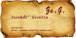 Zsinkó Gizella névjegykártya
