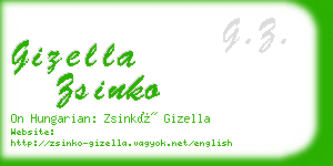 gizella zsinko business card